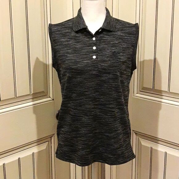 BEVERLY Hills Polo Club Athletic Black and Grey Sleeveless Polo Top Size Large - Picture 9 of 9